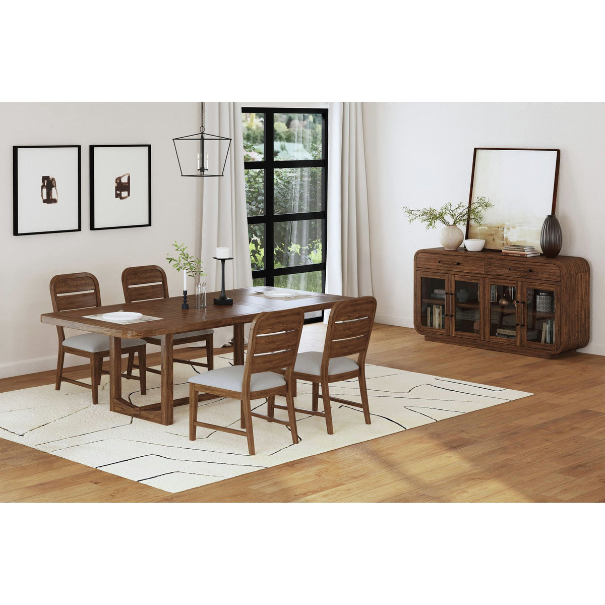 Glinda Dining Table With 18" Leaf in Brown by Elements International, view 6