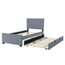 Upholstered Design Platform Bed With Trundle