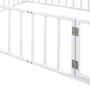 Metal Floor Bed Frame With Fence And Door