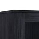 Modern Style Tall Display Cabinet With LED Lighting, Tempered Glass Door, 2 Drawers