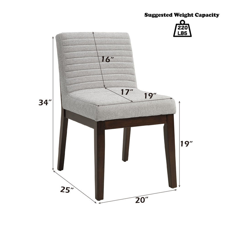 Edwyn - Side Chair (Set of 2) - Gray Fabric & Brown Finish