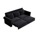 3 In 1 Convertible Sleeper Sofa With Nailhead Trim & Rolled Arm