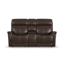 View - Power Reclining Loveseat With Console, Power Headrest & Lumbar