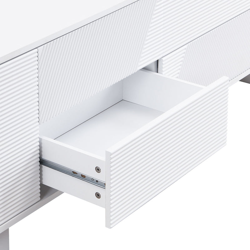 Modern TV Stand With Storage Cabinets, 4 Drawers