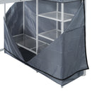 Loft Bed With Desk, Shelves, Power Outlet, LED Light And Wardrobe