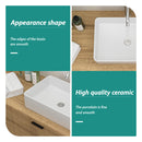 Modern Ceramic Rectangular Vessel Bathroom Sink