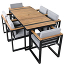 7 Pieces Outdoor Dining Set Patio Dining Table And Chair Set With And Removable Cushions For Patio
