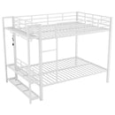 Bunk Bed With Storage Mesh Shelves, Clothes Hooks, LED Light