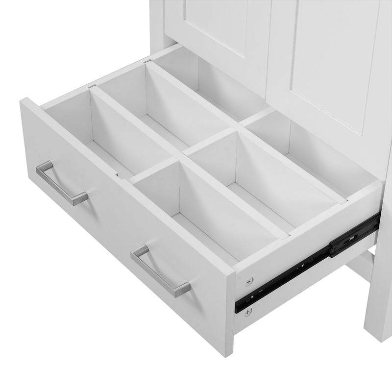 Bathroom Vanity With Integrated Undermount Ceramic Sink, 2 Doors And 1 Drawer, Soft Close Hinges