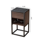 Armando Living Room Side Cabinet, Corner Cabinet, Bedroom Night Stand - Dark Brown / Black
