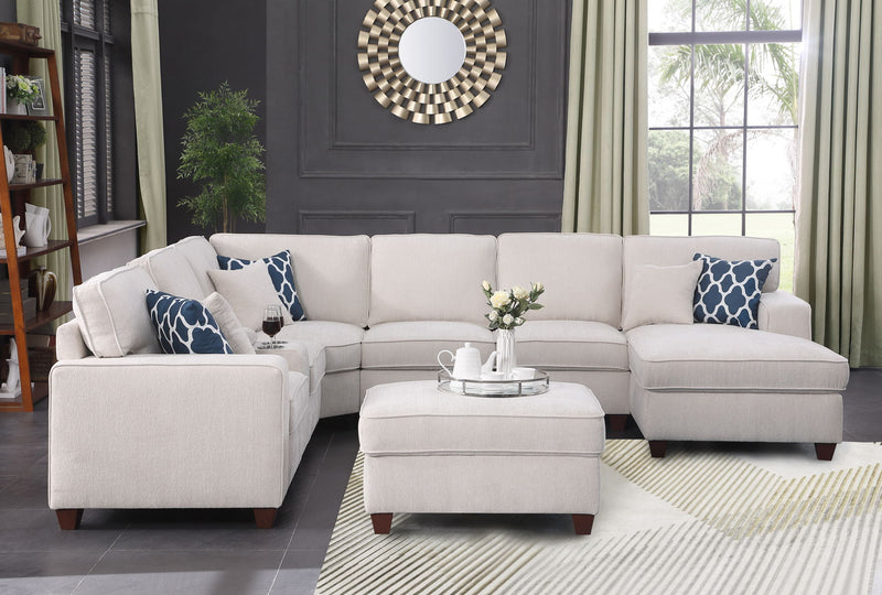 Sarah - Upholstered Sectional With Ottoman