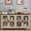 Elegant 4 Door Cabinet With Tempered Glass Doors