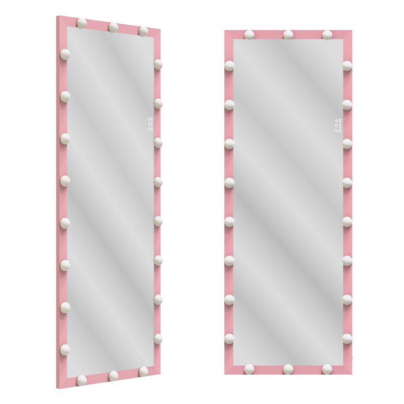 Full Length Mirror With Lights Full Body Vanity Mirror With 3 Color Modes Lighted Standing Floor Mirror For Dressing Room Bedroom Wall Mounted Touch Control