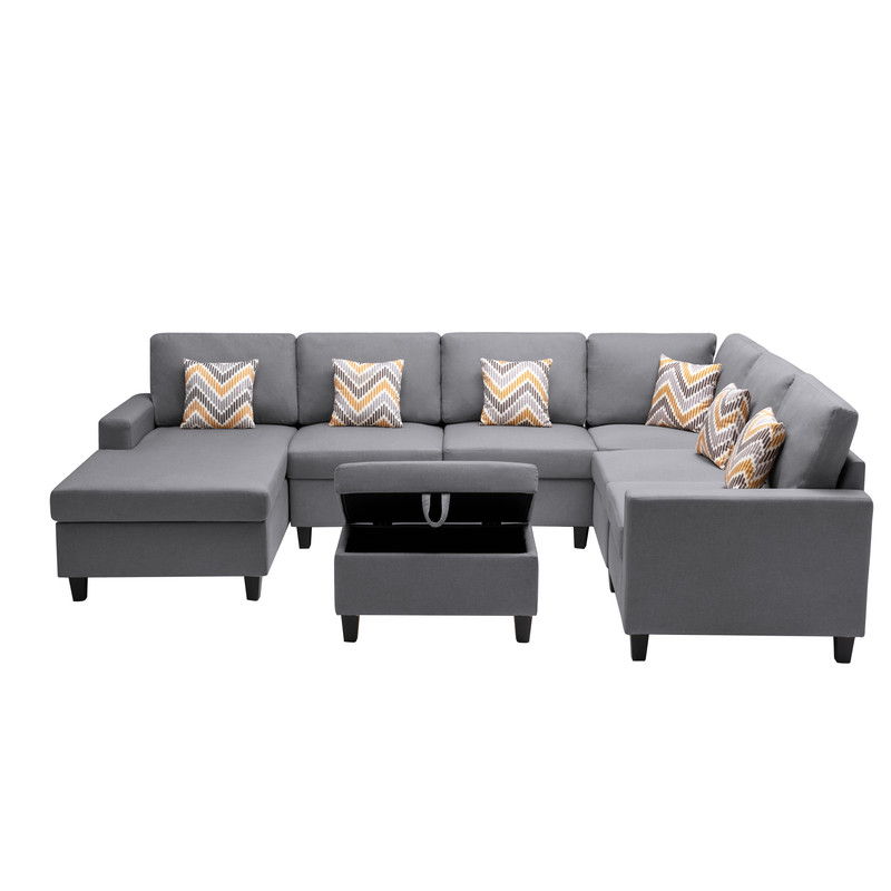 Nolan - 7 Piece Sectional Sofa With Pillows And Interchangeable Legs