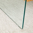 Elegant Coffee Table With Double Drawers And Transparent Glass Sides - Wood