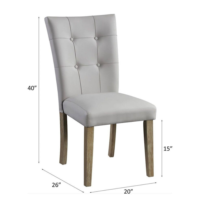 Charnell - Side Chair (Set of 2) - Gary PU & Oak Finish