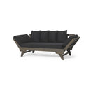 Outdoor Patio Daybed Sofa, 3 Seat Sofa With Foldable Arm 4 Back Pillows