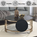 Zaidee - Coffee Table - Sintered Stone & Champagne