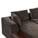 Modern L Shaped Sectional Sofa With Chenille Upholstery And Wooden Storage