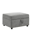 Sectional Sofa Convertible Pull-Out Bed With Storage Ottoman & USB Ports