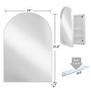 Arched Recessed Medicine Cabinet, Metal Framed Bathroom Wall Cabinet With Mirror And Adjustable Shelves, Wall Mirror With Storage For Bathroom
