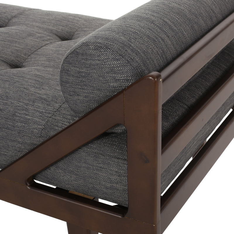 Chic Contemporary Chaise Lounge With Button Tufting And Bentwood Structure