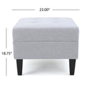 Contemporary Ottoman Footstool With Tufted Upholstery - Light Gray