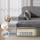 Double Chaise Lounge Chair, Oversized Upholstered Sleeper Cloud Couch