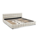 Modern Platform Bed Frame With Thick Chenille Fabric