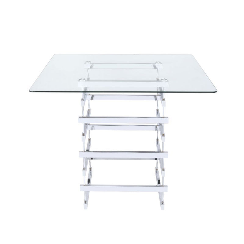 Nadie - Counter Height Table - Clear Glass Top & Black