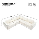 Modular L Shaped Sectional Sofa, Luxury Floor Couch Set, Upholstered Indoor Furniture, Foam - Filled Sleeper Sofa Bed For Living Room, Bedroom, 5 Pieces Free Combination