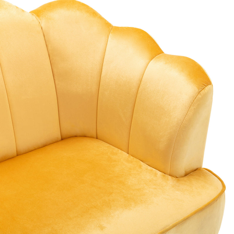 Modern Glam 3 Seater Sofa With Velvet Texture