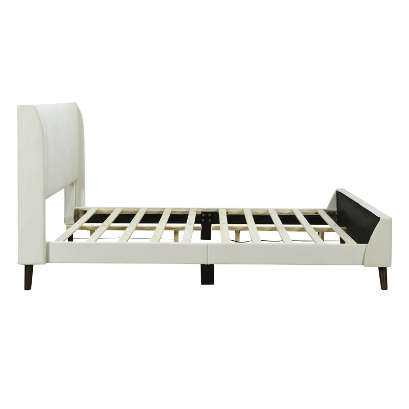 Upholstered Platform Bed, Velvet