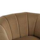 Serenizia - Upholstered Velvet Swivel Chair With Channel Tufted