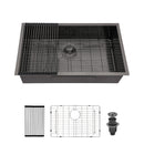 Modern Undermount Stainless Steel Kitchen Sink 16 Gauge, Deep Single Bowl