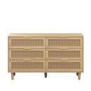 6 Drawer Storage Cabinet With For Bedroom Or Living Room - Natural