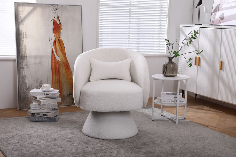 Swivel Accent Chair, Armchair Round Barrel Chair In Fabric For Living Room Bedroom