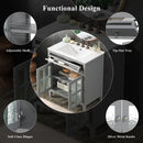 Bathroom Vanity With Ceramic Sink, Adjustable Shelf & Tip Out Tray