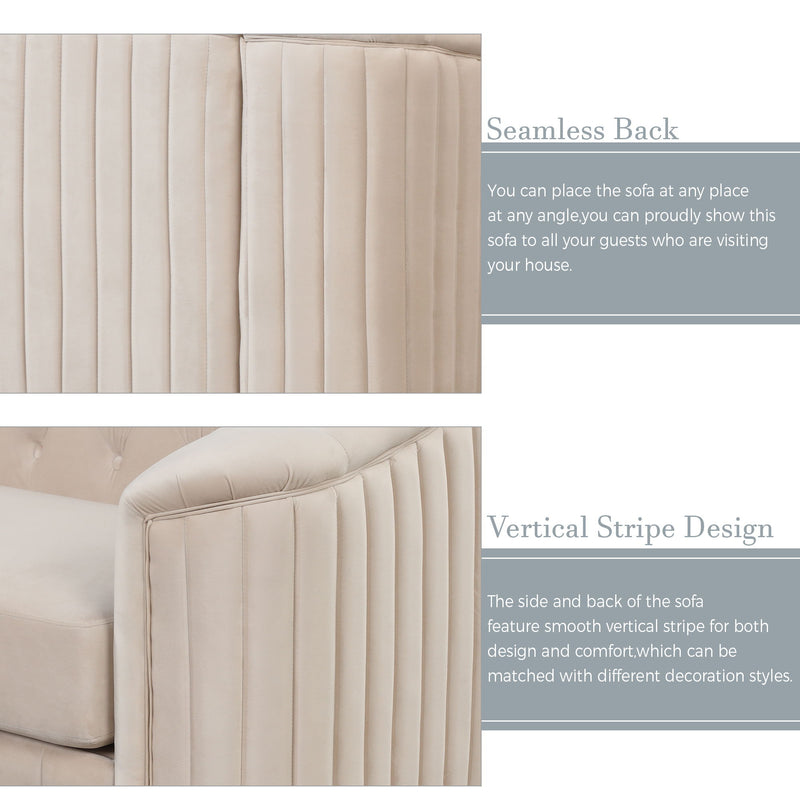 Upholstered Loveseat Sofa With Thick Removable Seat Cushion