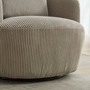 Wide Upholstered Corduroy 360° Swivel Barrel Soft Chair With Pillow