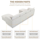 Chenille Modular Sectional Sofa, U Shaped Cloud Couch Set With Double Cushions, 6 Seat Sleeper Sofa Bed With Ottomans, Oversized Indoor Furniture For Living Room