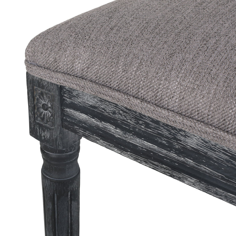 French Country Style Dining Chair With Upholstered Seating And Fluted Legs
