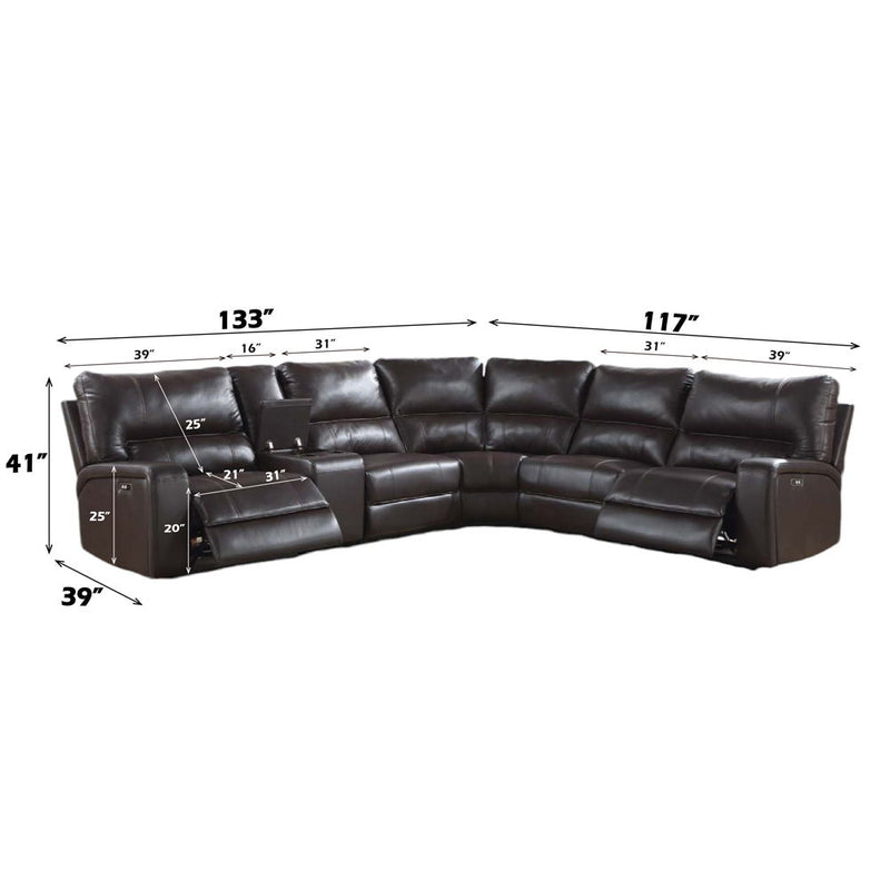 Saul - Power Motion Sectional Sofa - Espresso