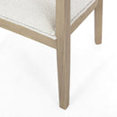 Modern Mid Century Dining Arm Chair Set With Upholstered Frame - Natural