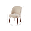 Rounded Back Dining Chair With Wraparound Design - Natural