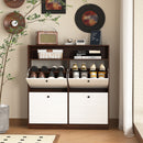 Modern Freestanding Shoe Storage Cabinet With 4 Flip Drawers
