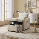 Multifunctional Chenille Recliner Sofa With Storage And Phone Bracket