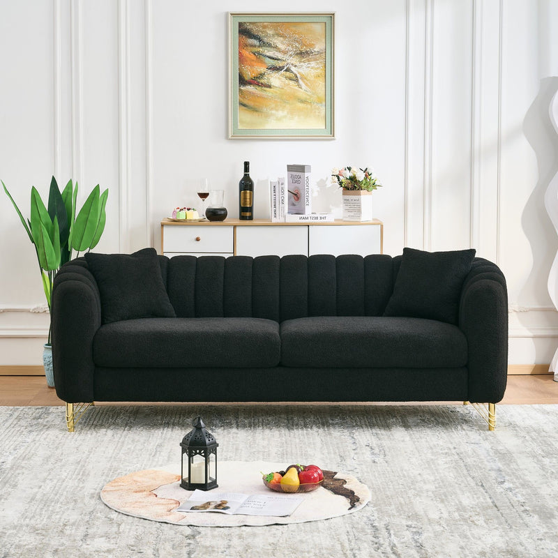 Oversized Sofa, 3 And 3 Seater, Tufted Couch For Living Room - Black
