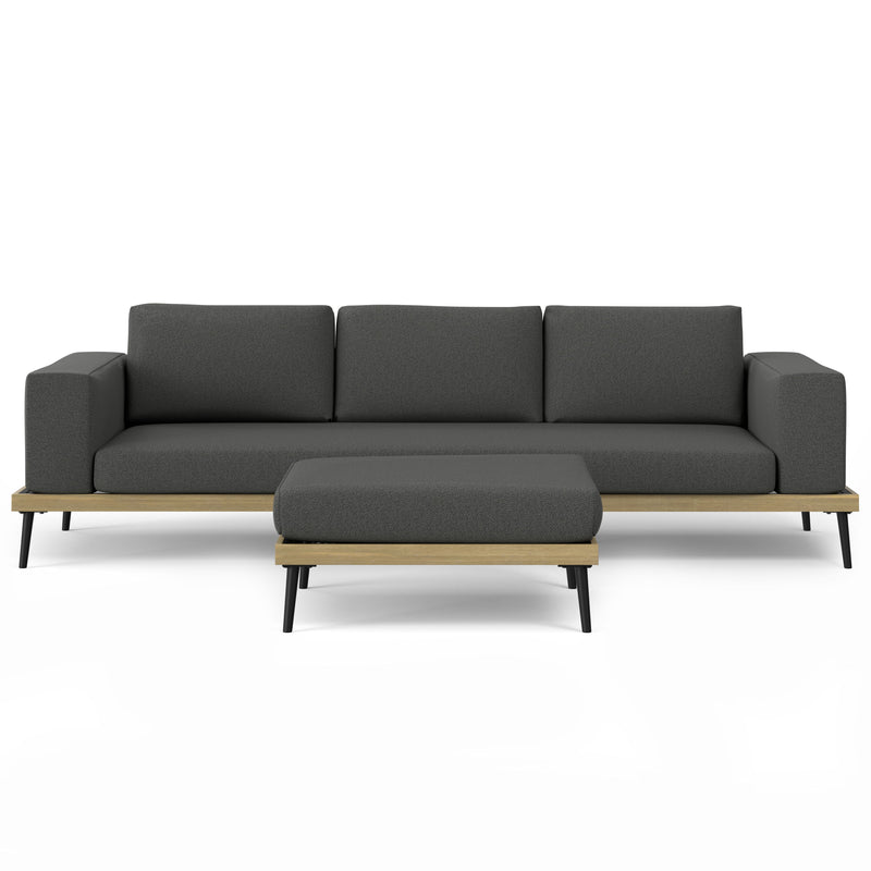 Jett - Outdoor 2 Piece Sofa / Sectional - Slate Grey