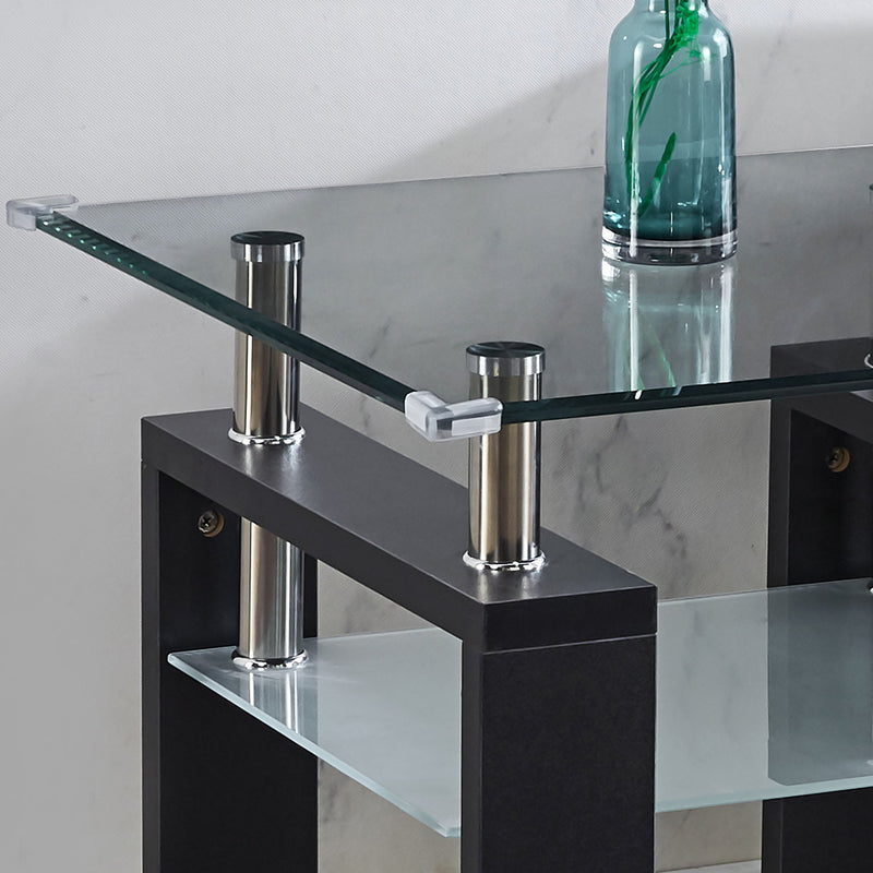 Clear Glass Top Side Table, End Table, Modern Design For Home